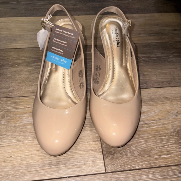 3 for $15 MUST BUNDLE - Comfort Plus by Predictions Beige Slingback Heels - Picture 2 of 8